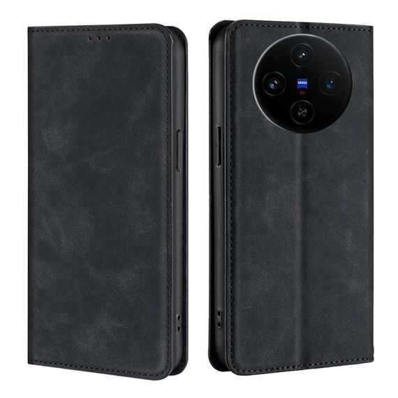 Per vivo X100s Custodia magnetica in pelle Skin Feel (nera)