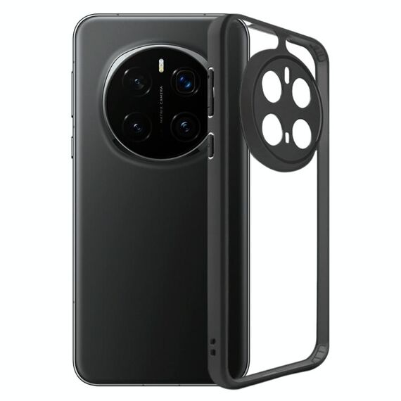 Honor Magic7 Pro Custodia per telefono in TPU satinato + PC trasparente (nero)