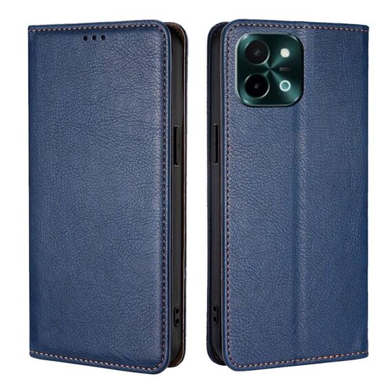 Per vivo Y28 4G Gloss Oil Solid Color Magnetic Leather Phone Case (Blu)