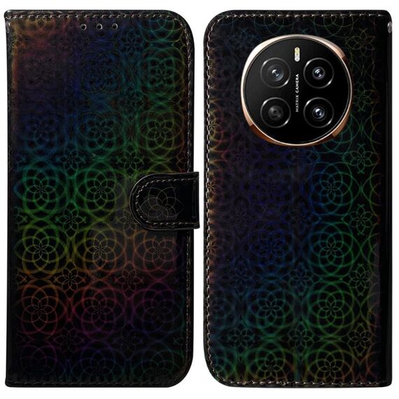 Custodia per telefono in pelle con fibbia magnetica colorata per Honor Magic7 (nera)