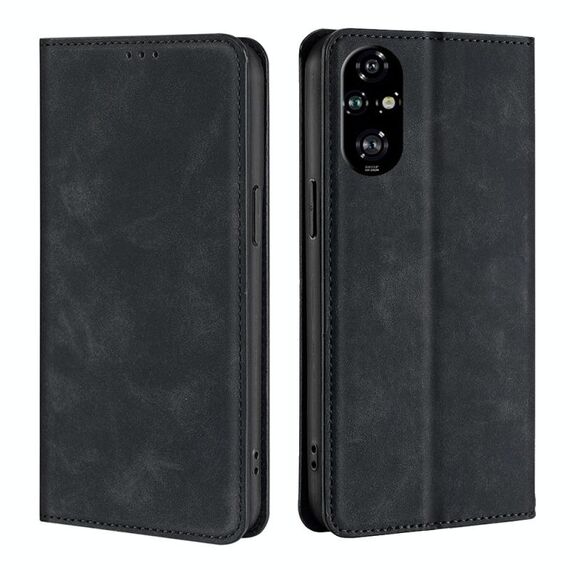 Custodia in pelle magnetica per telefono Honor 200 Pro 5G Skin Feel (nero)