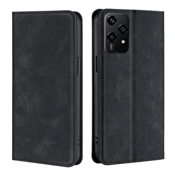 Per Honor 200 Lite 5G Custodia per telefono in pelle magnetica Global Skin Feel (nero)