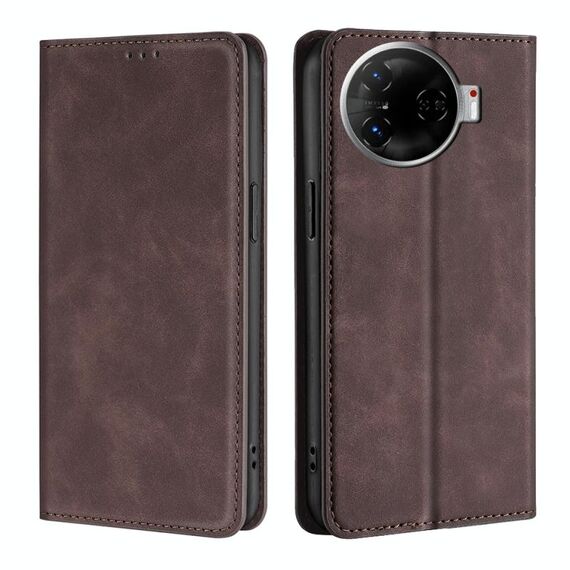 Per Tecno Camon 30 Pro 5G Custodia in pelle magnetica Skin Feel (marrone scuro)