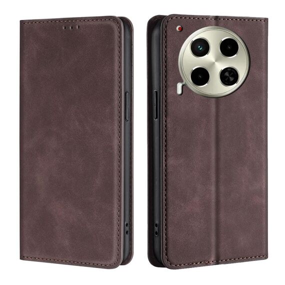 Per Tecno Camon 30 Custodia in pelle magnetica Skin Feel (marrone scuro)