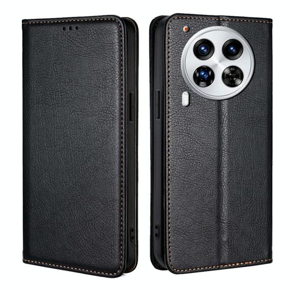 Per Tecno Camon 30 Premier 5G Gloss Oil Solid Color Magnetic Leather Phone Case (Nero)