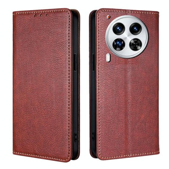 Per Tecno Camon 30 Premier 5G Gloss Oil Solid Color Magnetic Leather Phone Case (Marrone)