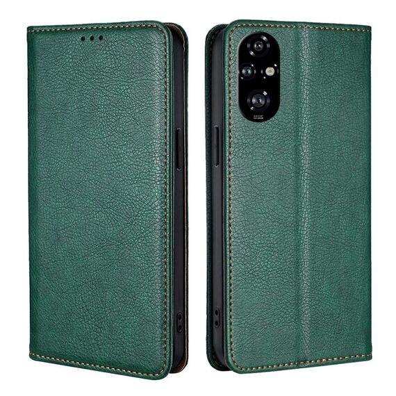 Per Honor 200 Pro 5G Custodia per telefono magnetica in pelle tinta unita Gloss Oil (verde)