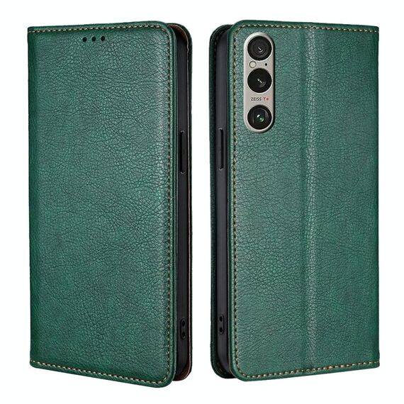 Per Sony Xperia 1 VI Gloss Oil Solid Color Magnetic Leather Phone Case (Verde)