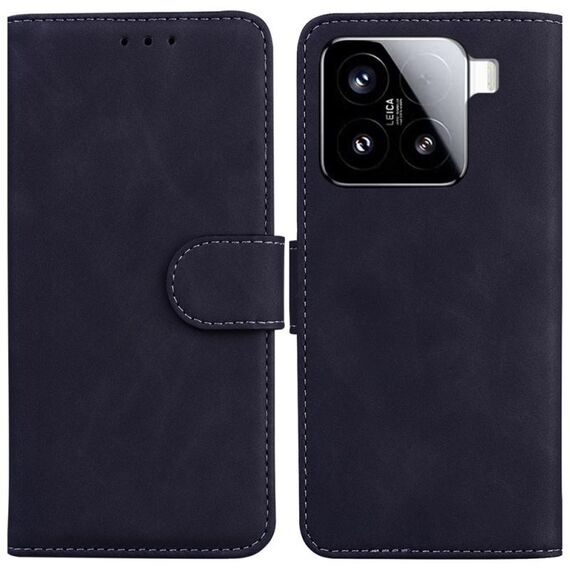 Per Xiaomi 15 Custodia in pelle Flip Skin Feel Pure Color (Nero)