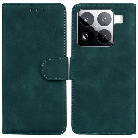 Per Xiaomi 15 Pro Custodia in pelle Flip Skin Feel Pure Color (verde)