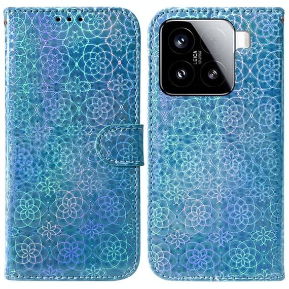 Per Xiaomi 15 Custodia per telefono in pelle con fibbia magnetica colorata (blu)