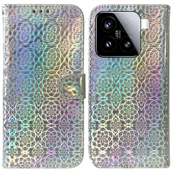 Per Xiaomi 15 Custodia per telefono in pelle con fibbia magnetica colorata (argento)