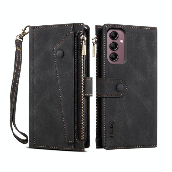 Per Samsung Galaxy A26 5G ESEBLE Retro Frosted RFID Flip Custodia in pelle per telefono (nero)