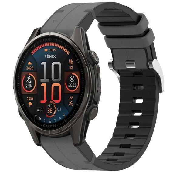 Per Garmin Fenix ​​8 AMOLED 47mm Fibbia a sgancio rapido 22mm Cinturino in pelle di silicone (grigio)