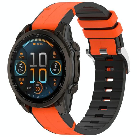 Per Garmin Fenix ​​8 AMOLED 43mm Fibbia a sgancio rapido 20mm Cinturino in pelle di silicone (arancione)