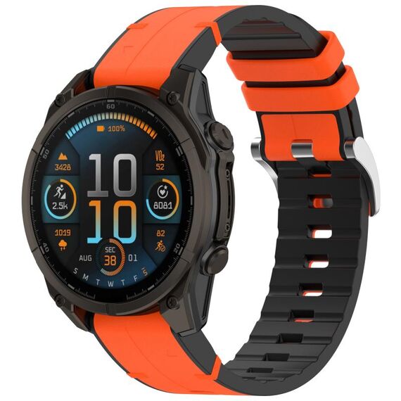 Per Garmin Fenix ​​8 AMOLED 51mm Fibbia a sgancio rapido 26mm Cinturino in pelle di silicone (arancione)