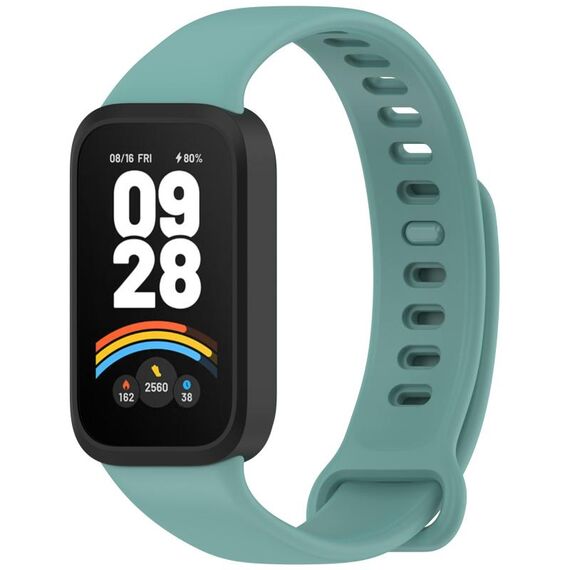 Per Redmi Band 3 / Xiaomi Smart Band 9 Active Soft Silicone Cinturino Integrato (Nero + Verde)