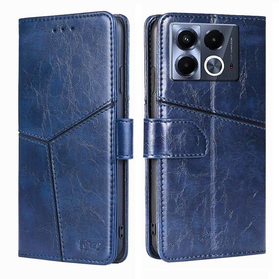 Per Infinix Note 40 5G Custodia in pelle con cuciture geometriche (blu)