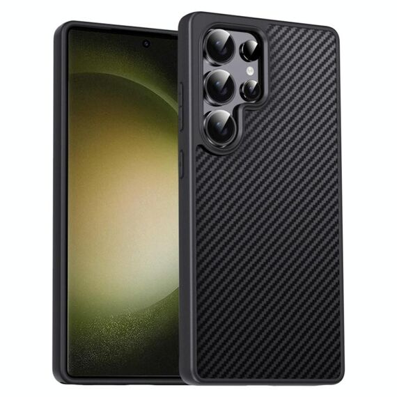 Per Samsung Galaxy S23 Ultra 5G Pita Series TPU + PC Texture Custodia per telefono (nero)