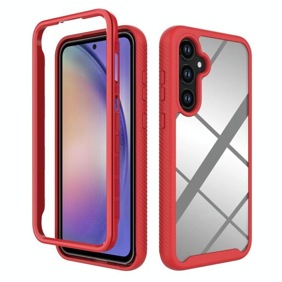 Per Samsung Galaxy A55 5G Starry Sky Solid Color Antiurto TPU Trasparente Custodia per PC (Rosso)