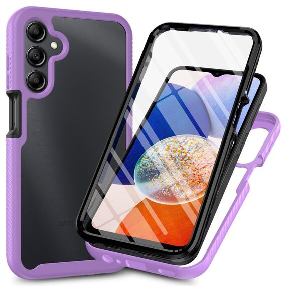 Per Samsung Galaxy A15 5G / 4G Starry Sky Solid Color Series Custodia per telefono in PC + TPU con pellicola PET (viola)