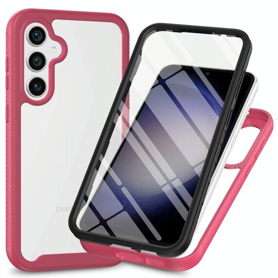 Per Samsung Galaxy A55 5G Starry Sky Solid Color Series Custodia per telefono in PC + TPU con pellicola PET (rosa)