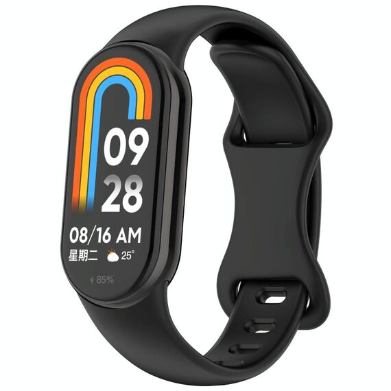 Per Xiaomi Smart Band 9 Splayed Tail Reverse Buckle Cinturino in silicone (nero)