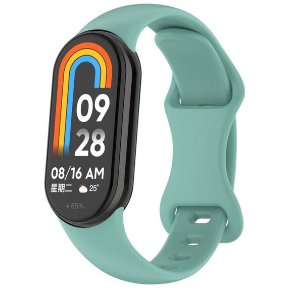 Per Xiaomi Smart Band 9 Splayed Tail Reverse Buckle Cinturino in silicone per orologio (verde pino)