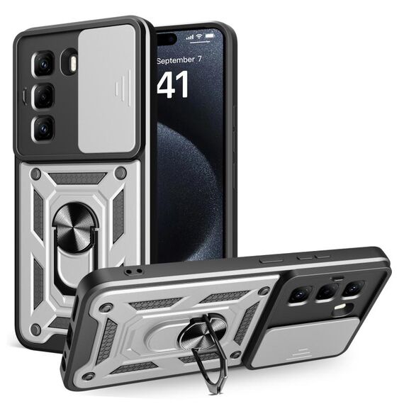 Per Infinix Hot 50 Pro 4G Custodia per fotocamera scorrevole TPU+PC (argento)