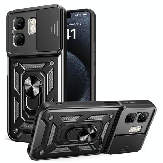 Per Infinix Smart 9 / Hot 50i Custodia per fotocamera scorrevole TPU+PC Custodia per telefono (nero)