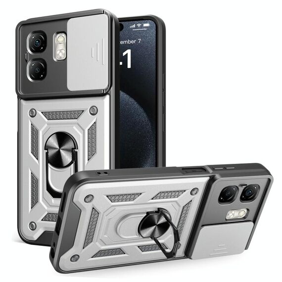 Per Infinix Smart 9 / Hot 50i Custodia per fotocamera scorrevole TPU+PC Custodia per telefono (argento)