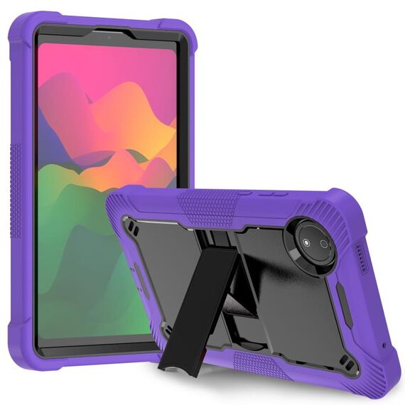 Per Xiaomi Redmi Pad SE 8.7 Custodia antiurto in silicone ibrido per PC tablet con supporto (nero + viola)