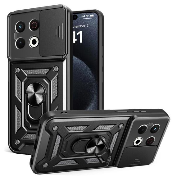 Per Tecno Spark 30 Pro 4G Custodia per fotocamera scorrevole in TPU+PC (nero)