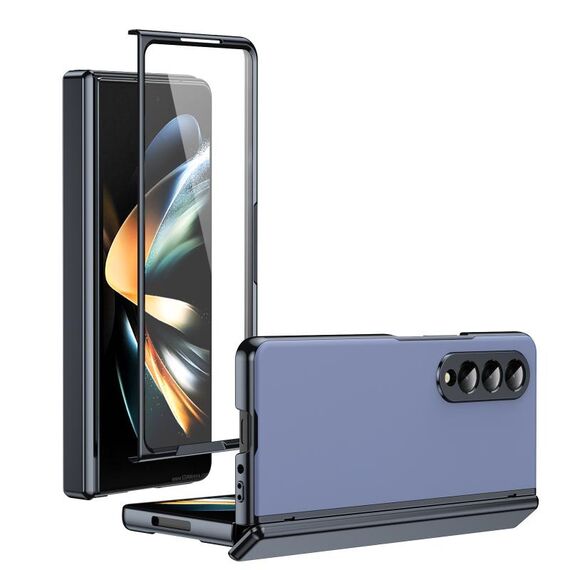 Per Samsung Galaxy Z Fold3 5G Custodia per telefono con placcatura sottovuoto AG Frosted Integrated (blu)