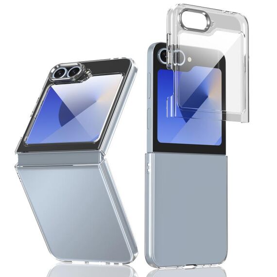 Per Samsung Galaxy Z Flip5 lce Folding Series Custodia per telefono PC trasparente integrata (argento)