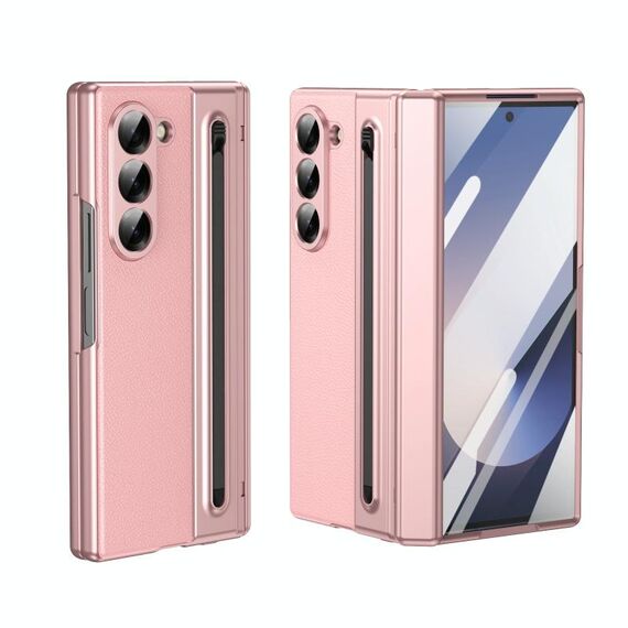 Per Samsung Galaxy Z Fold6 Custodia per telefono integrata in PC + PU con penna / scatola per penna (rosa)