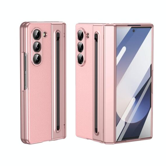 Per Samsung Galaxy Z Fold5 Custodia per telefono integrata in PC + PU con penna / scatola per penna (rosa)