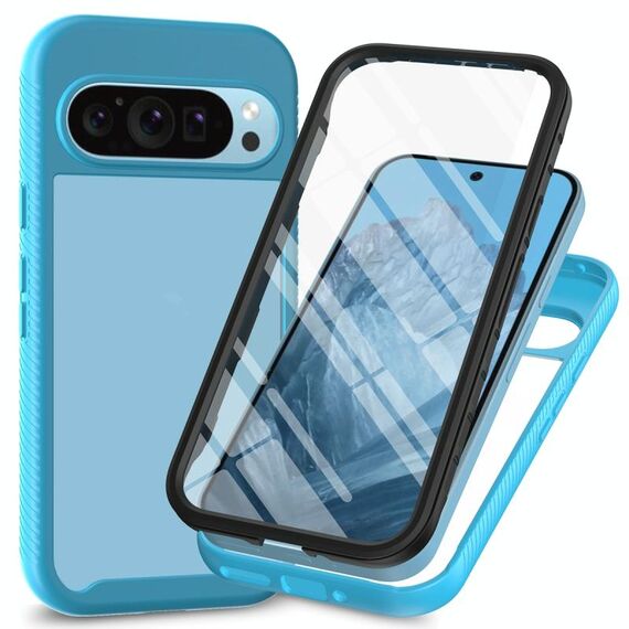 Per Google Pixel 9 Pro XL Starry Sky Solid Color Series Custodia per telefono in PC + TPU con pellicola in PET (blu cielo)