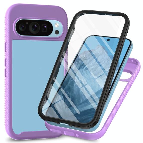 Per Google Pixel 9 Pro XL Starry Sky Solid Color Series Custodia per telefono in PC + TPU con pellicola in PET (viola)