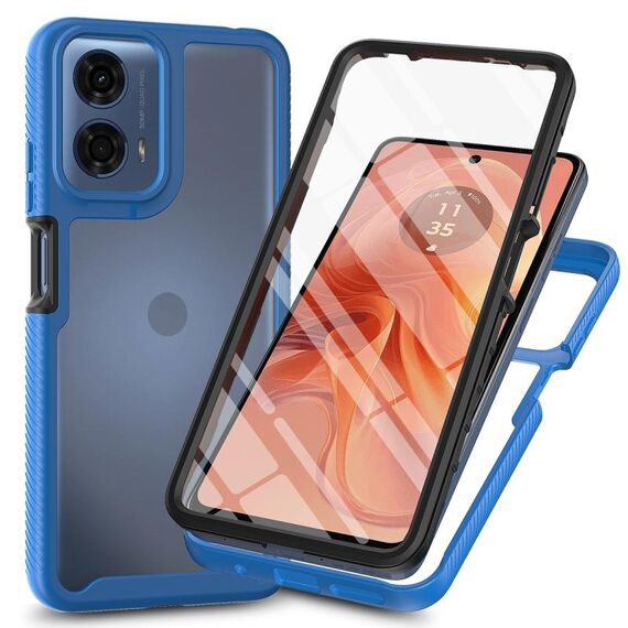 Per Motorola Moto G35 Starry Sky Solid Color Series Custodia per telefono in PC + TPU con pellicola PET (blu reale)
