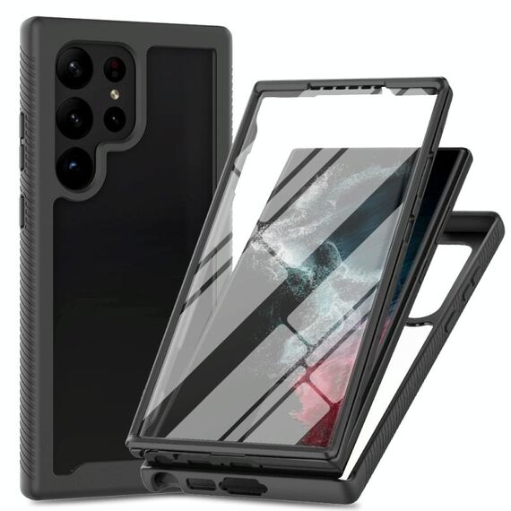 Per Samsung Galaxy S24 Ultra 5G Starry Sky Solid Color Series Custodia per telefono in PC + TPU con pellicola in PET (nero)