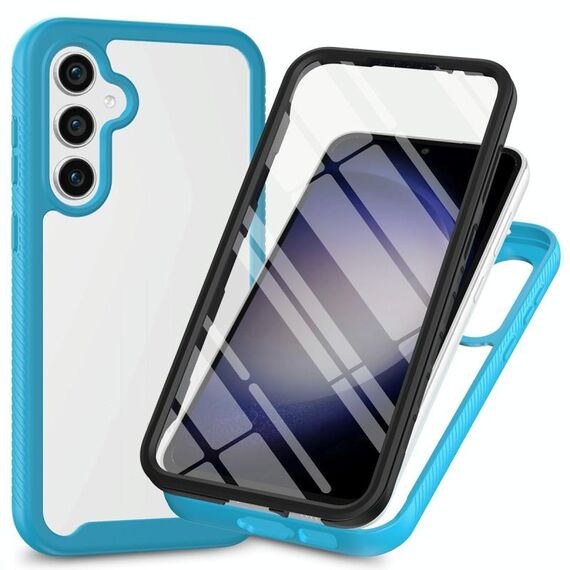 Per Samsung Galaxy S23 FE 5G Starry Sky Solid Color Series Custodia per telefono in PC + TPU con pellicola in PET (blu cielo)