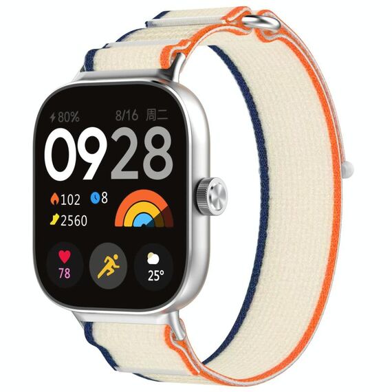 Per Redmi Watch 5 / Watch 5 eSIM Cinturino in nylon intrecciato con chiusura a strappo (arancione + beige)