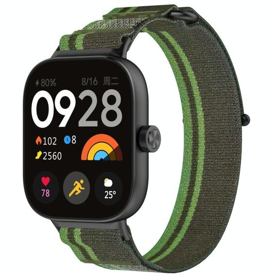 Per Redmi Watch 5 / Watch 5 eSIM Cinturino in nylon intrecciato con chiusura a strappo (verde scuro)