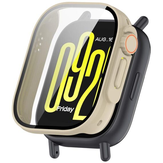 Per Redmi Watch 5 Lite Pellicola temperata Custodia protettiva per orologio PC integrato Seconda variante Custodia (bianco avorio)