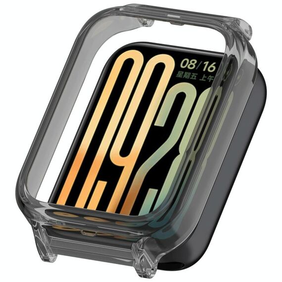 Per Xiaomi Smart Band 9 Pro Custodia protettiva per orologio a mezza copertura in PC cavo (nero trasparente)