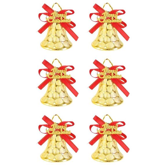 6 pezzi/set 5 cm decorazioni natalizie campane di plastica decorazioni per albero di Natale pendenti