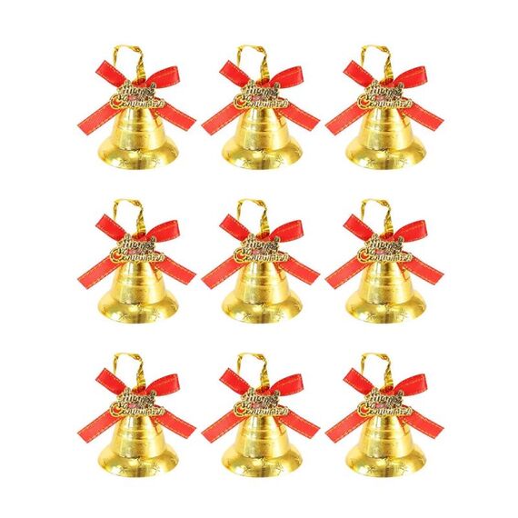 9 pezzi/set 3,6 cm decorazioni natalizie campane di plastica decorazioni per albero di Natale pendenti