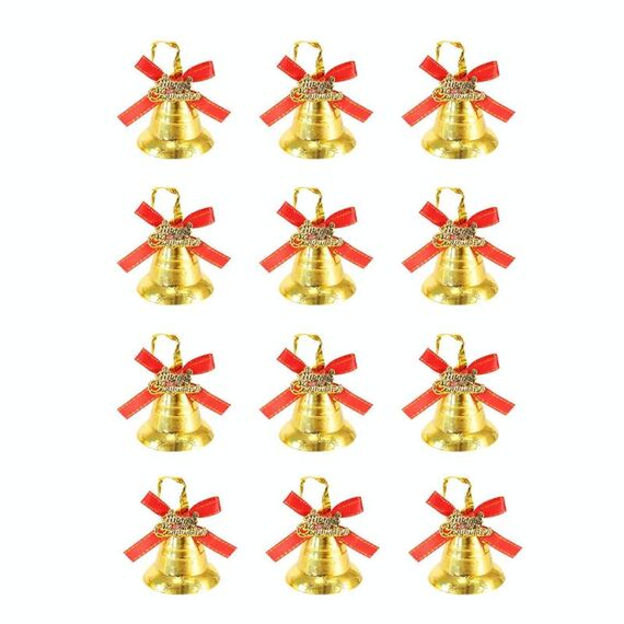 12 pezzi/set 2,6 cm decorazioni natalizie campane di plastica decorazioni per albero di Natale pendenti