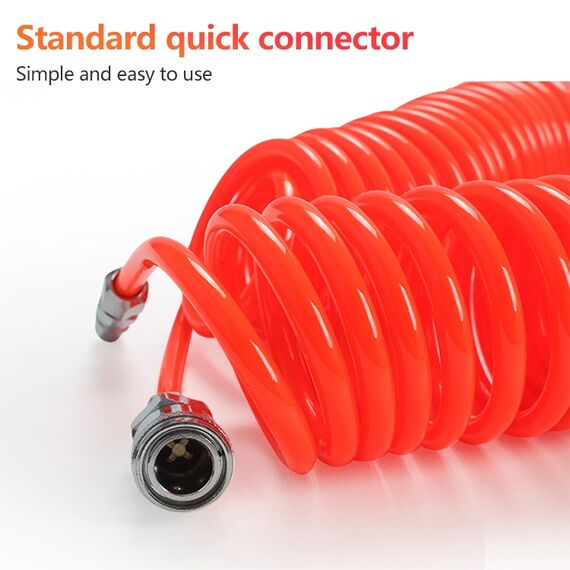 Compressore LAIZE Tubo a molla in PU flessibile ad aria con connettore, specifica: 12x8 mm, 6 m